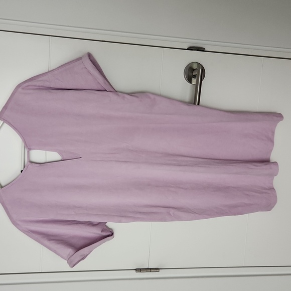 Faux Micro Suade Shirt Dress in Ice Pink - Picture 2 of 3
